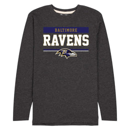 Baltimore Ravens NFL Adult Charcoal Long Sleeve T Shirt - Charcoal