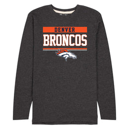 Denver Broncos NFL Adult Charcoal Long Sleeve T Shirt - Charcoal