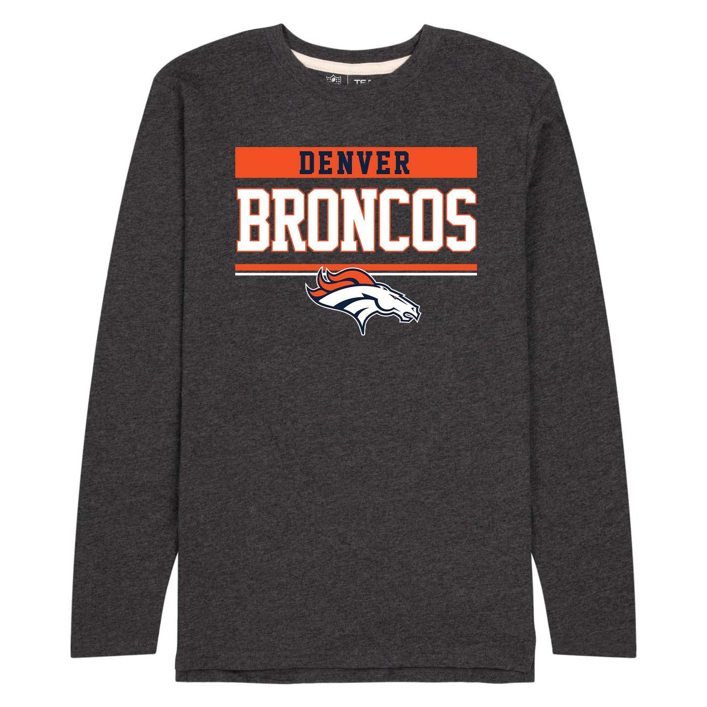 Denver Broncos NFL Adult Charcoal Long Sleeve T Shirt - Charcoal