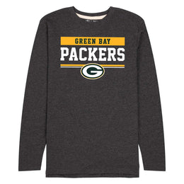 Green Bay Packers NFL Adult Charcoal Long Sleeve T Shirt - Charcoal