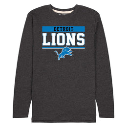 Detroit Lions NFL Adult Charcoal Long Sleeve T Shirt - Charcoal