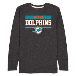 Miami Dolphins NFL Adult Charcoal Long Sleeve T Shirt - Charcoal
