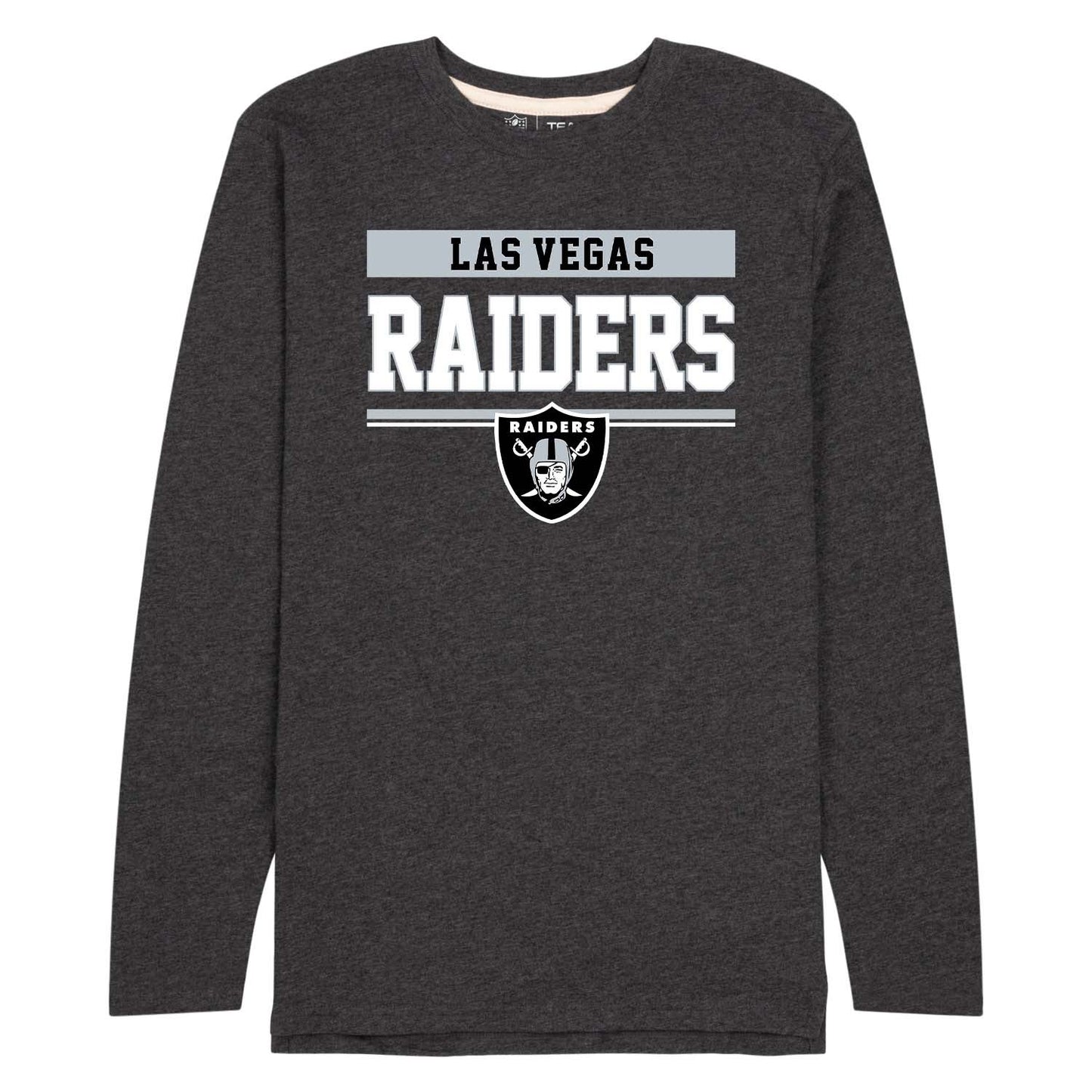 Las Vegas Raiders NFL Adult Charcoal Long Sleeve T Shirt - Charcoal