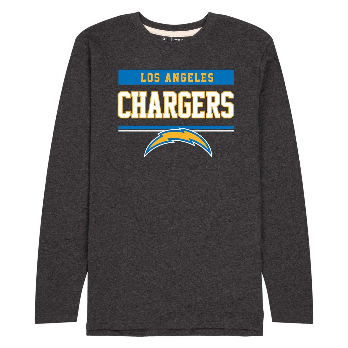 Los Angeles Chargers NFL Adult Charcoal Long Sleeve T Shirt - Charcoal