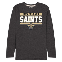 New Orleans Saints NFL Adult Charcoal Long Sleeve T Shirt - Charcoal