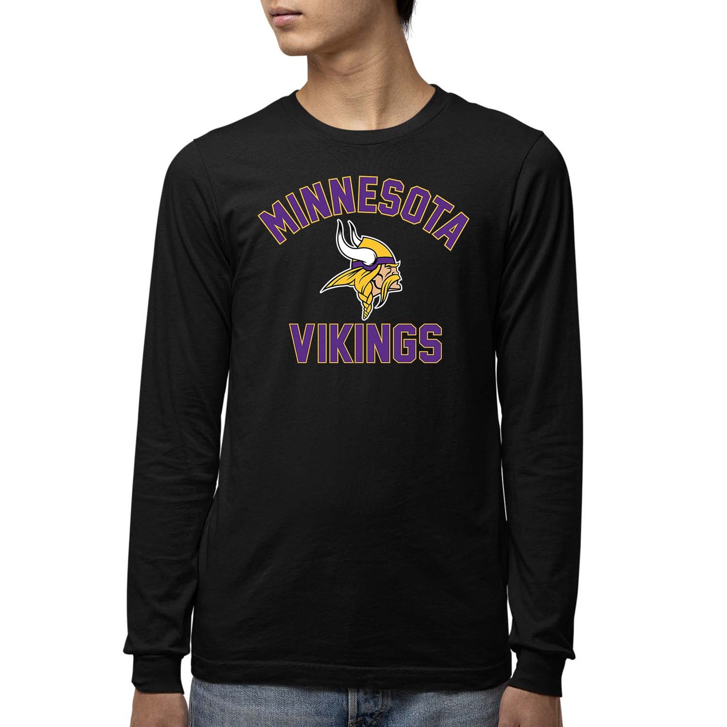 Minnesota Vikings NFL Gameday Youth Football Long Sleeve Shirt - Black