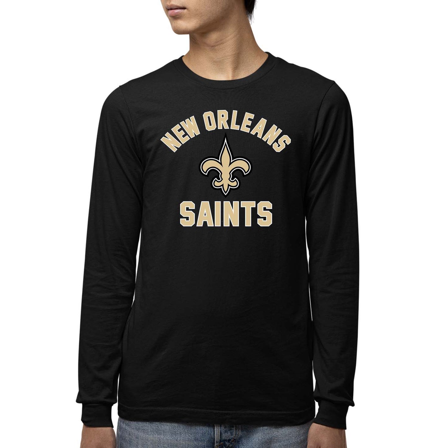 New Orleans Saints NFL Gameday Youth Football Long Sleeve Shirt - Black