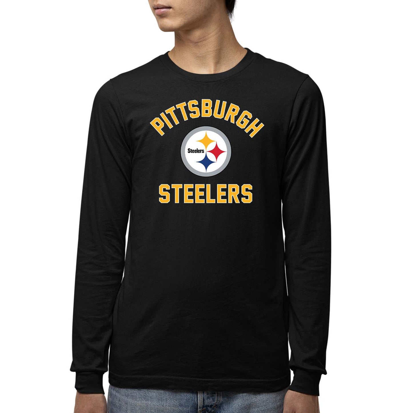 Pittsburgh Steelers NFL Gameday Youth Football Long Sleeve Shirt - Black
