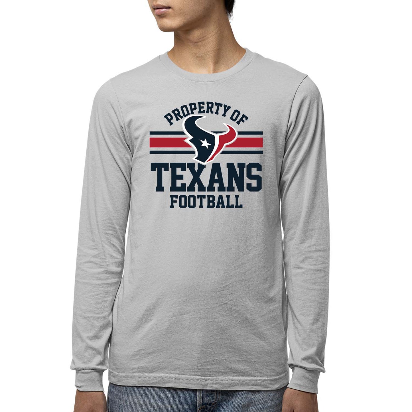 Houston Texans NFL Youth Property Of Long Sleeve Lightweight T Shirt - Sport Gray