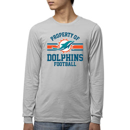 Miami Dolphins NFL Youth Property Of Long Sleeve Lightweight T Shirt - Sport Gray