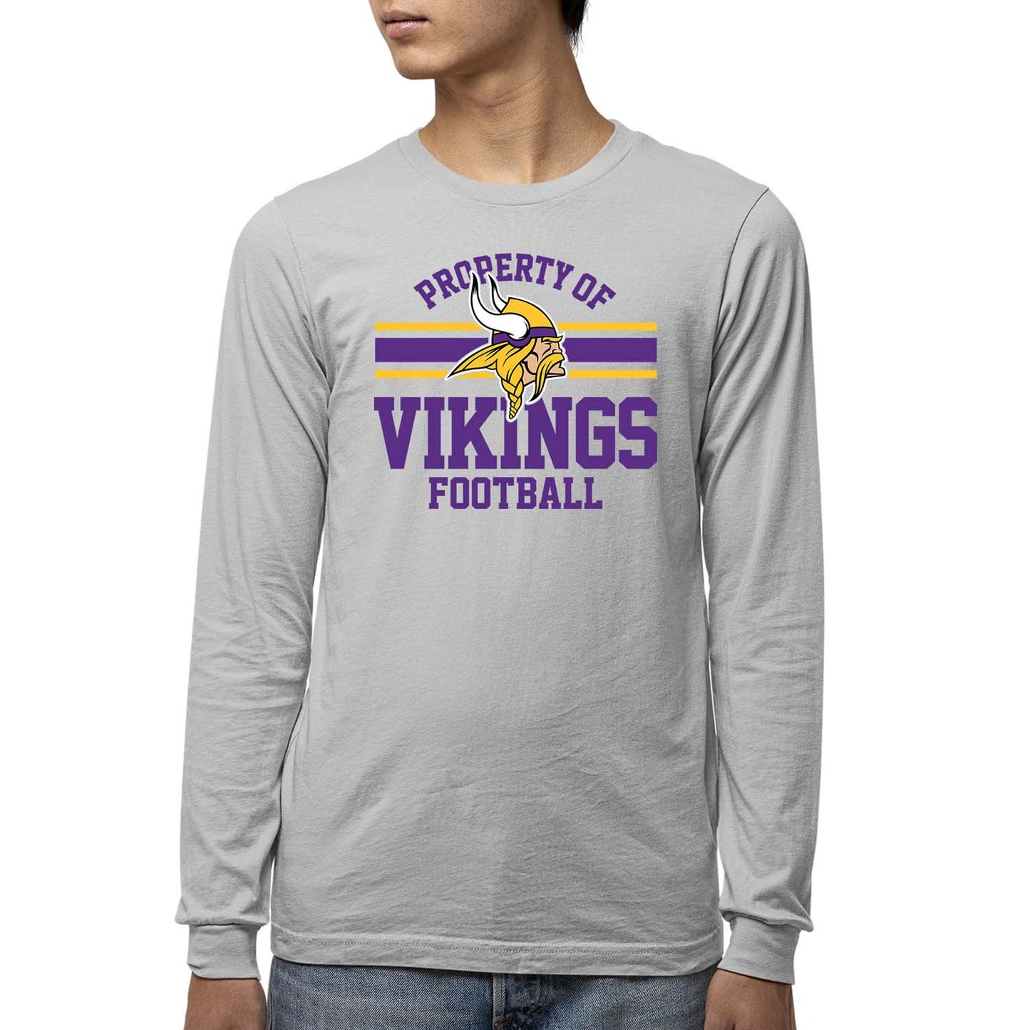 Minnesota Vikings NFL Youth Property Of Long Sleeve Lightweight T Shirt - Sport Gray
