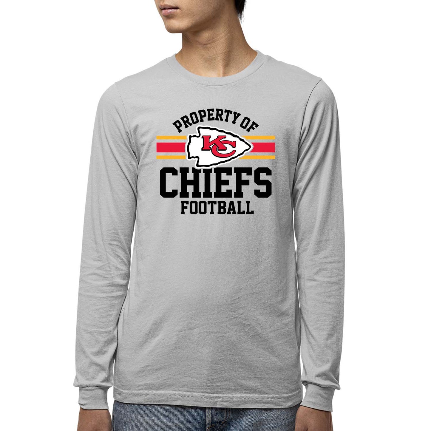 Kansas City Chiefs NFL Youth Property Of Long Sleeve Lightweight T Shirt - Sport Gray