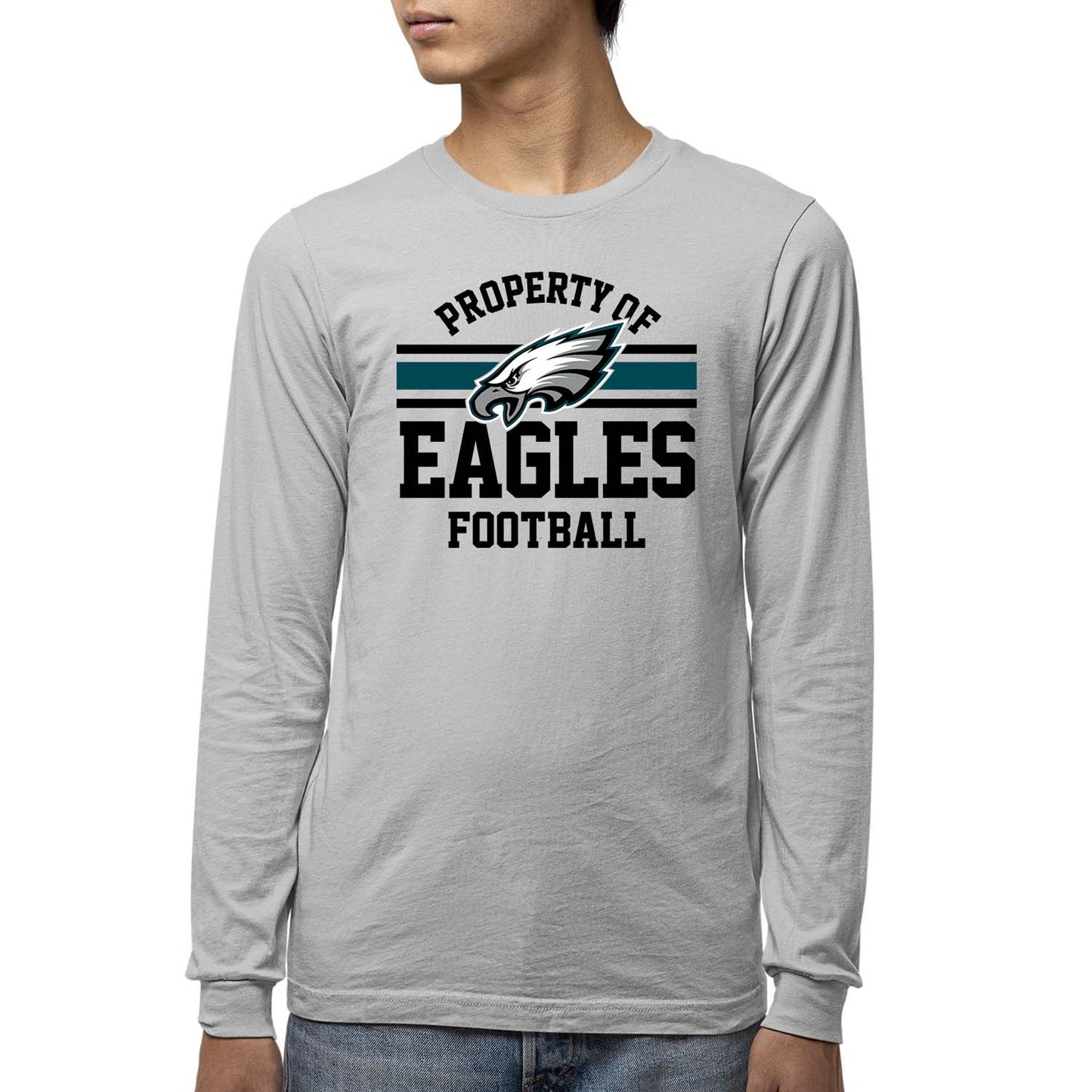 Philadelphia Eagles NFL Youth Property Of Long Sleeve Lightweight T Shirt - Sport Gray