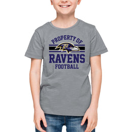 Baltimore Ravens NFL Youth Property Of Short Sleeve Lightweight T Shirt - Sport Gray