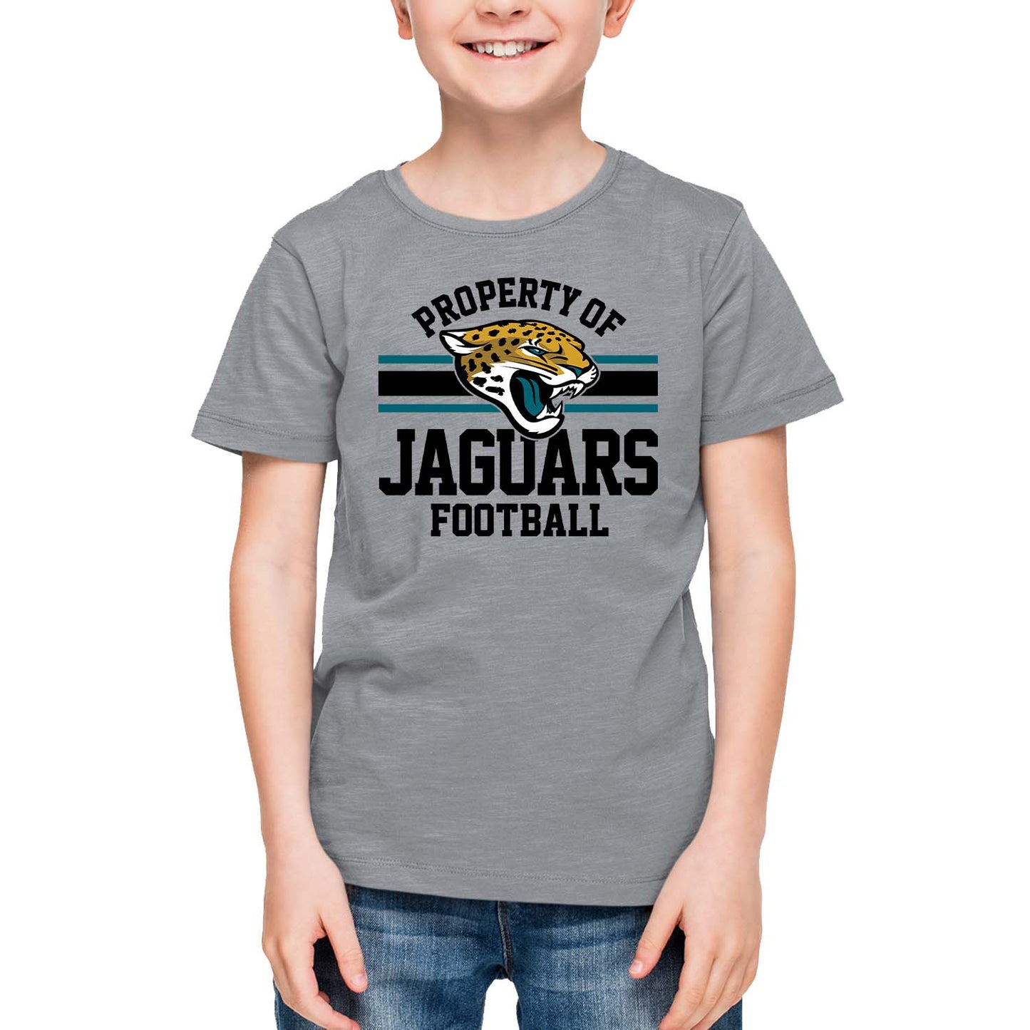 Jacksonville Jaguars NFL Youth Property Of Short Sleeve Lightweight T Shirt - Sport Gray