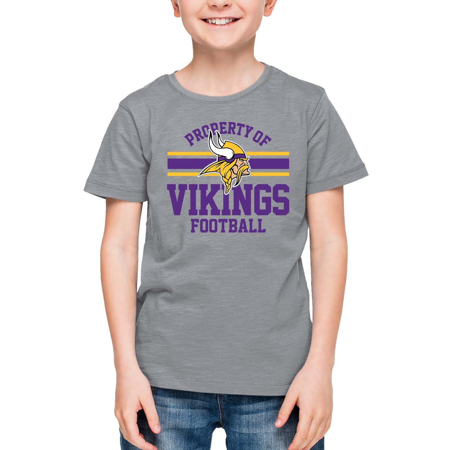Minnesota Vikings NFL Youth Property Of Short Sleeve Lightweight T Shirt - Sport Gray