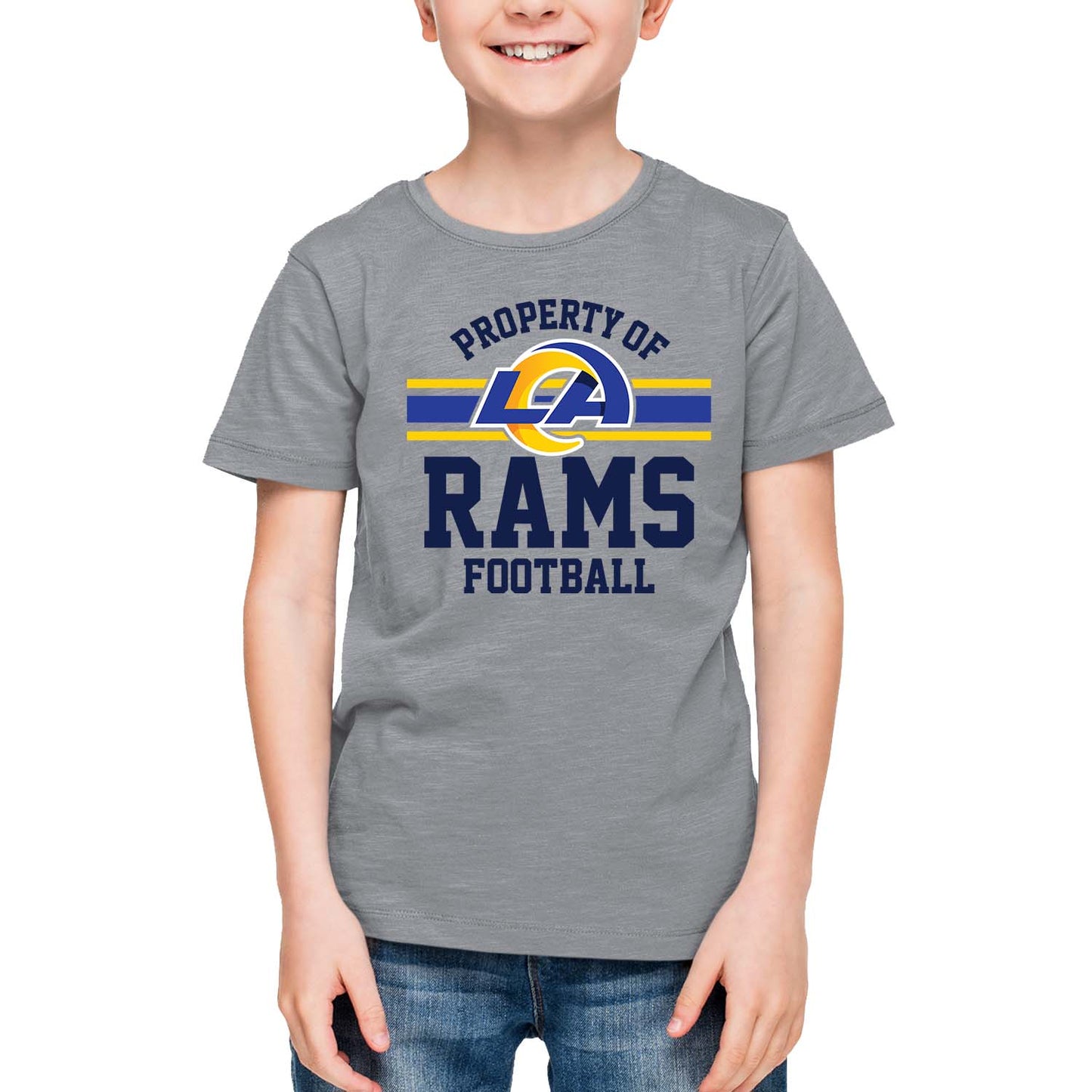 Los Angeles Rams NFL Youth Property Of Short Sleeve Lightweight T Shirt - Sport Gray