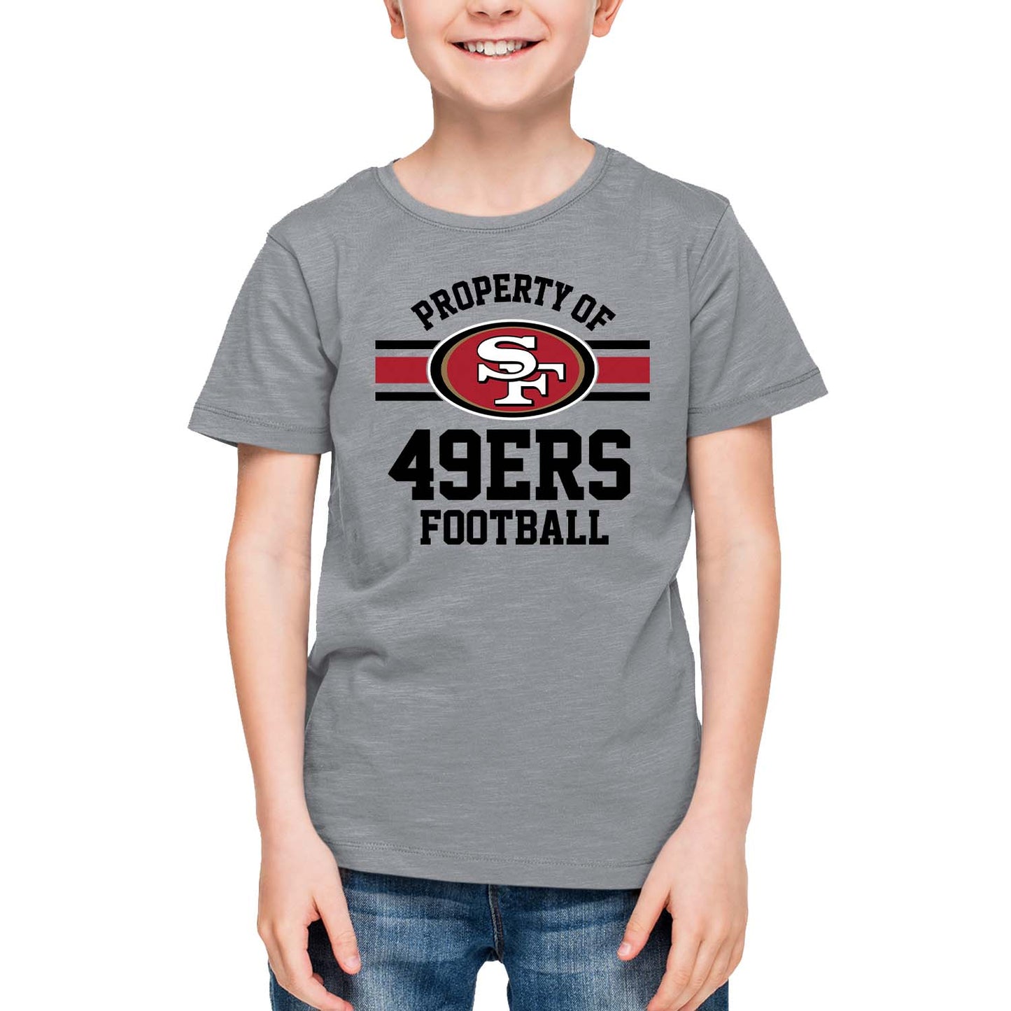 San Francisco 49ers NFL Youth Property Of Short Sleeve Lightweight T Shirt - Sport Gray
