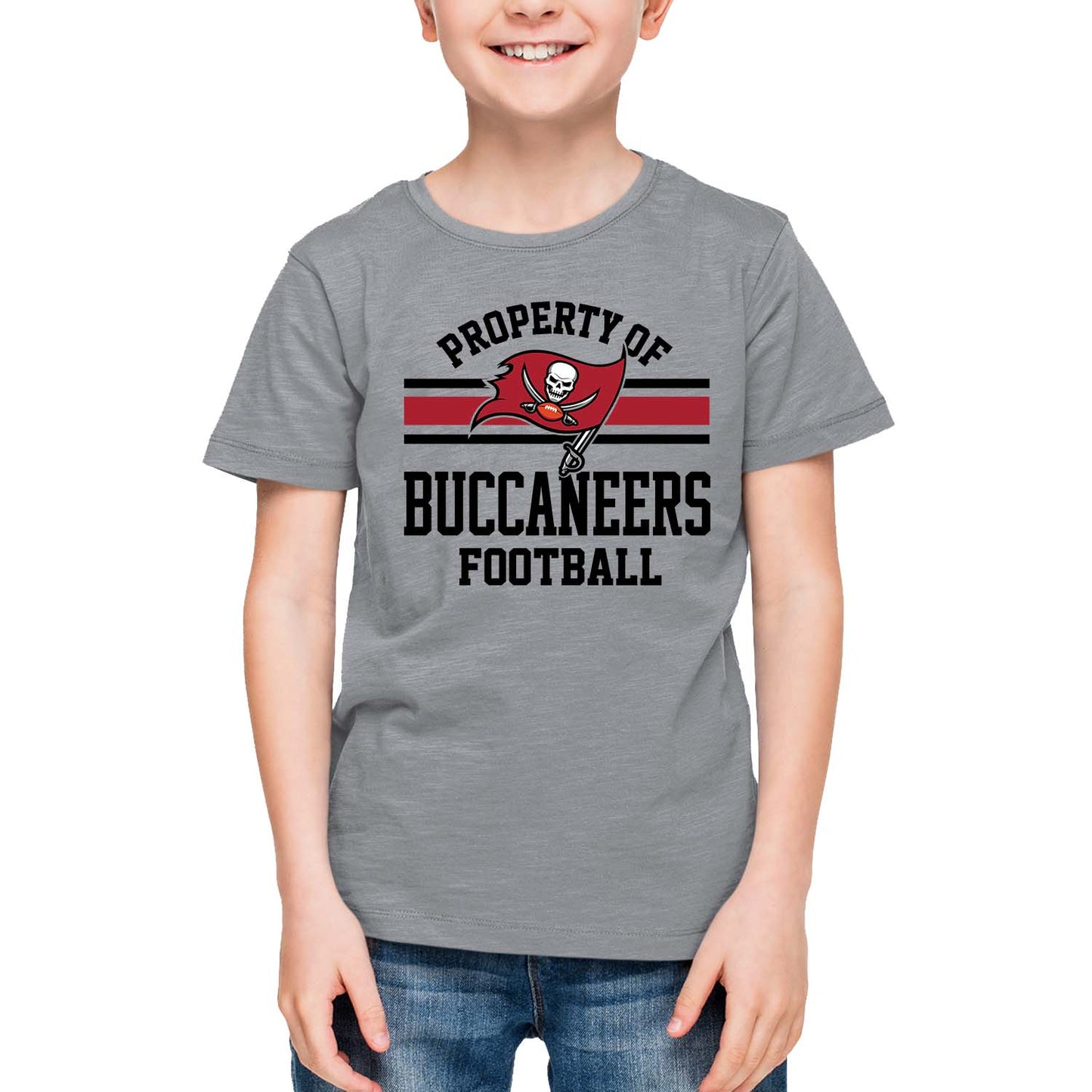 Tampa Bay Buccaneers NFL Youth Property Of Short Sleeve Lightweight T Shirt - Sport Gray