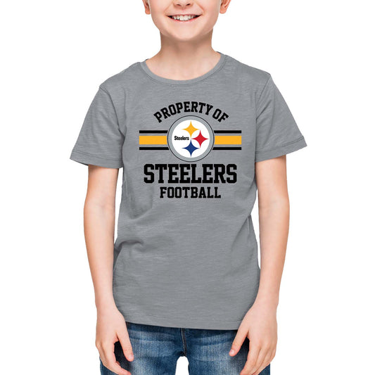 Pittsburgh Steelers NFL Youth Property Of Short Sleeve Lightweight T Shirt - Sport Gray