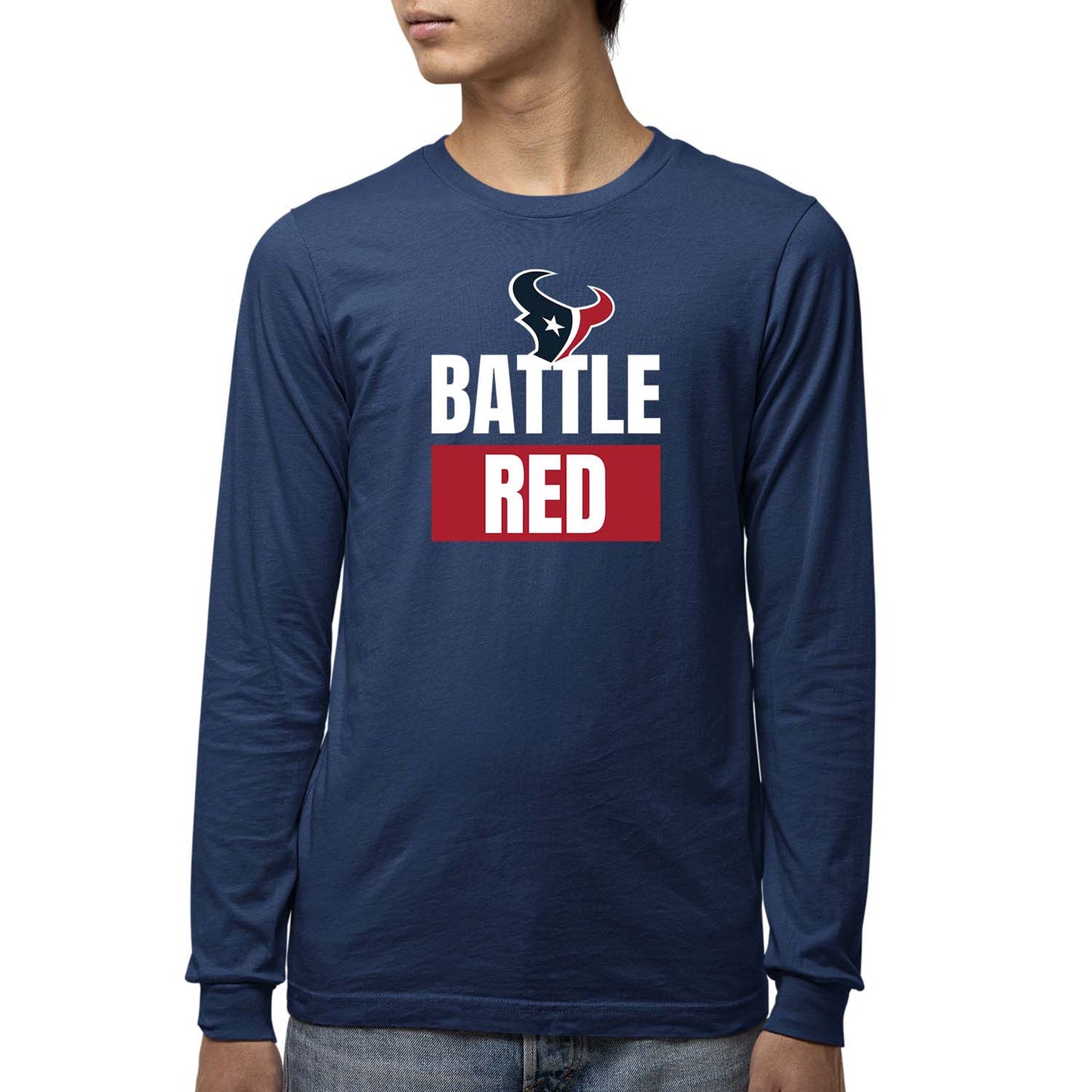 Houston Texans NFL Youth Team Slogan Long Sleeve Shirt  - Navy