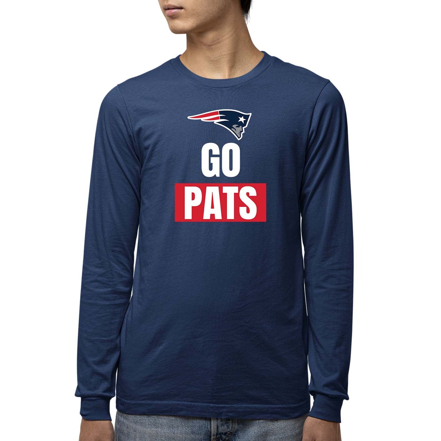 New England Patriots NFL Youth Team Slogan Long Sleeve Shirt  - Navy
