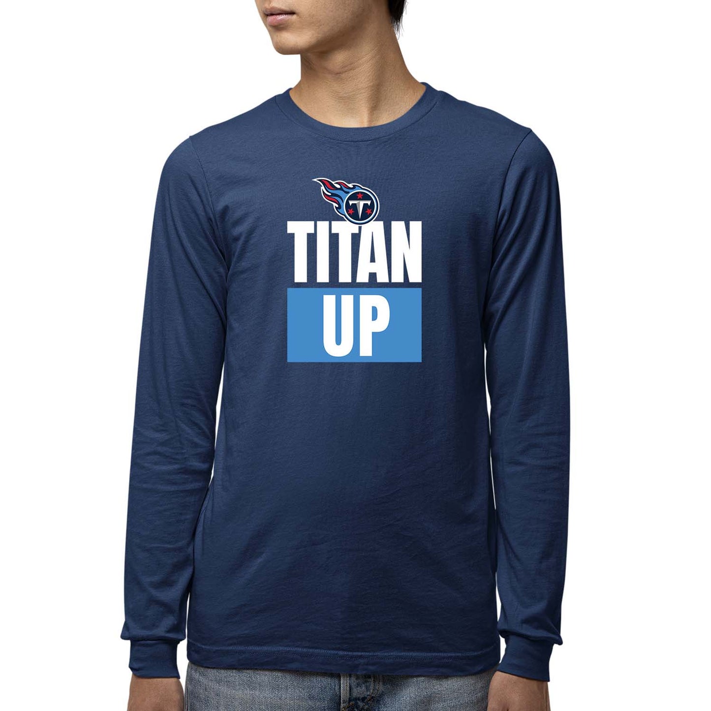 Tennessee Titans NFL Youth Team Slogan Long Sleeve Shirt  - Navy