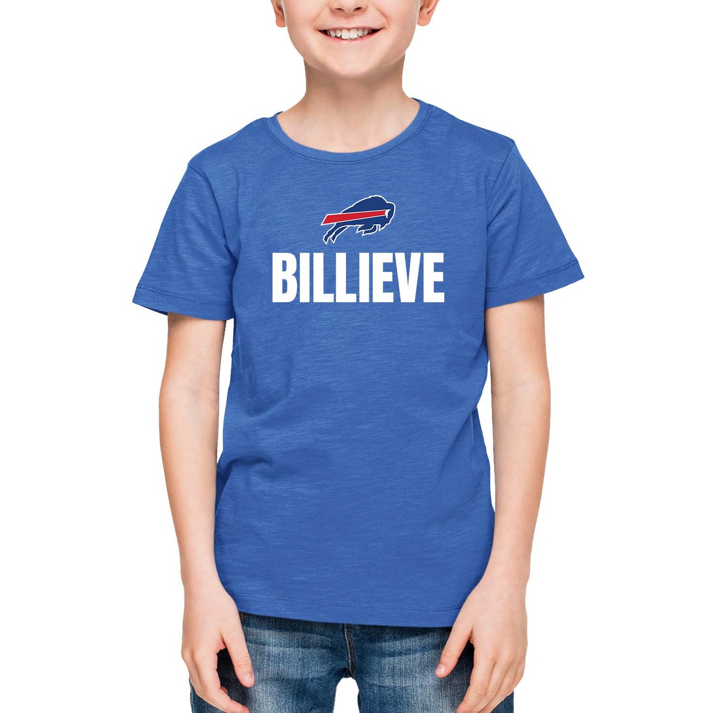 Buffalo Bills NFL Youth Team Slogan Short Sleeve Lightweight T Shirt - Royal