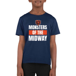 Chicago Bears NFL Youth Team Slogan Short Sleeve Lightweight T Shirt - Navy