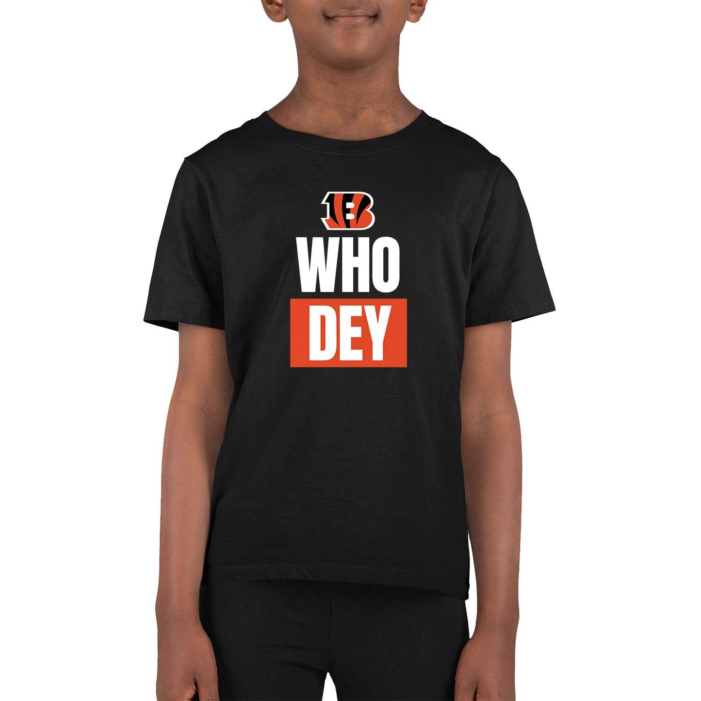 Cincinnati Bengals NFL Youth Team Slogan Short Sleeve Lightweight T Shirt - Black