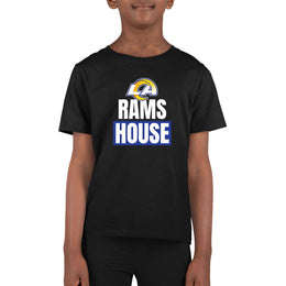 Los Angeles Rams NFL Youth Team Slogan Short Sleeve Lightweight T Shirt - Black