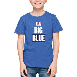 New York Giants NFL Youth Team Slogan Short Sleeve Lightweight T Shirt - Royal