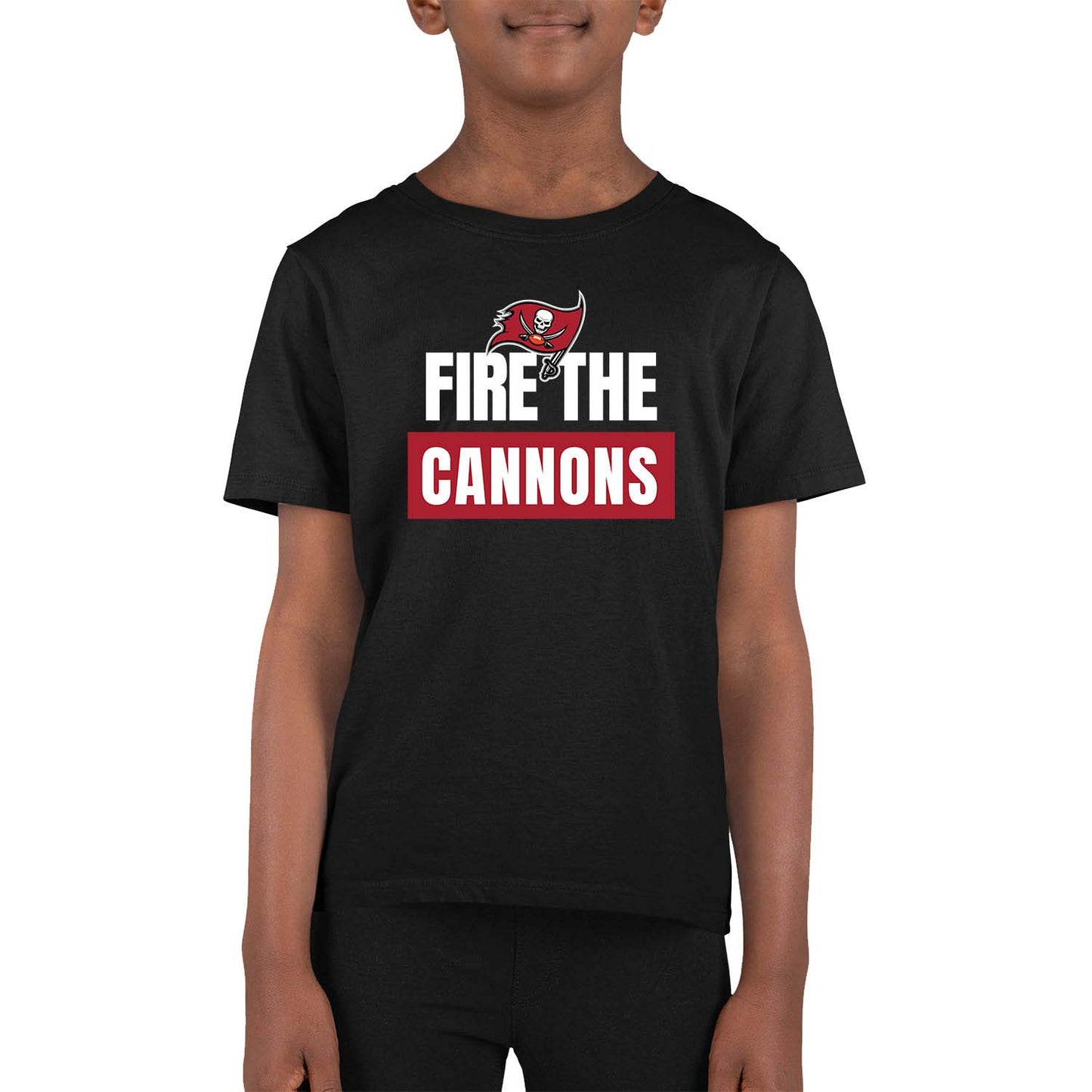 Tampa Bay Buccaneers NFL Youth Team Slogan Short Sleeve Lightweight T Shirt - Black