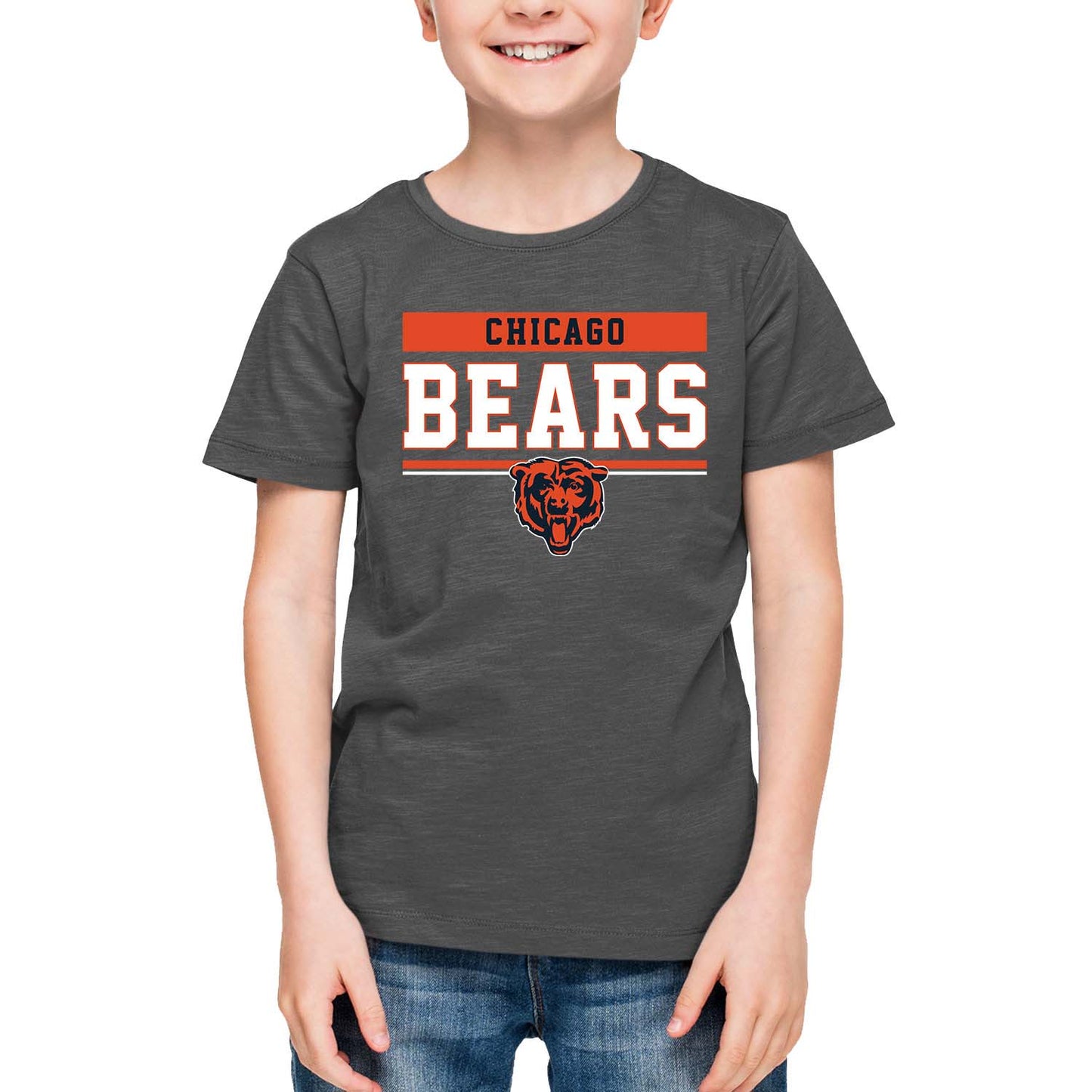 Chicago Bears NFL Youth Short Sleeve Charcoal T Shirt - Charcoal