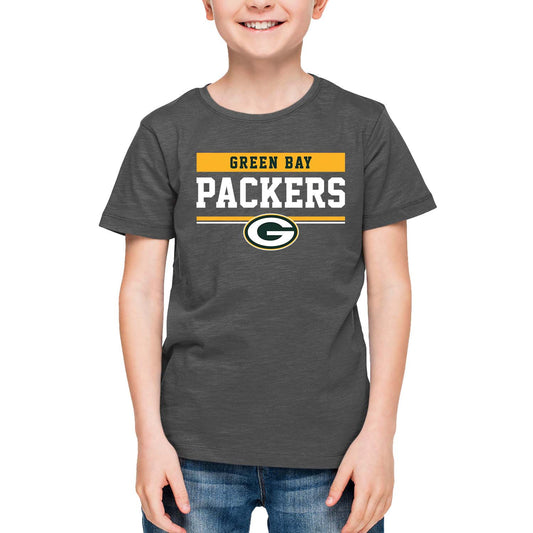 Green Bay Packers NFL Youth Short Sleeve Charcoal T Shirt - Charcoal