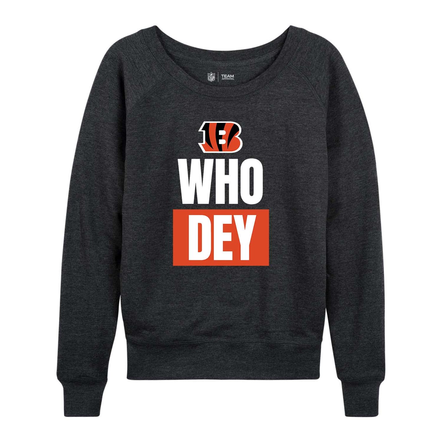 Cincinnati Bengals NFL Womens Team Slogan Crew Neck - Charcoal