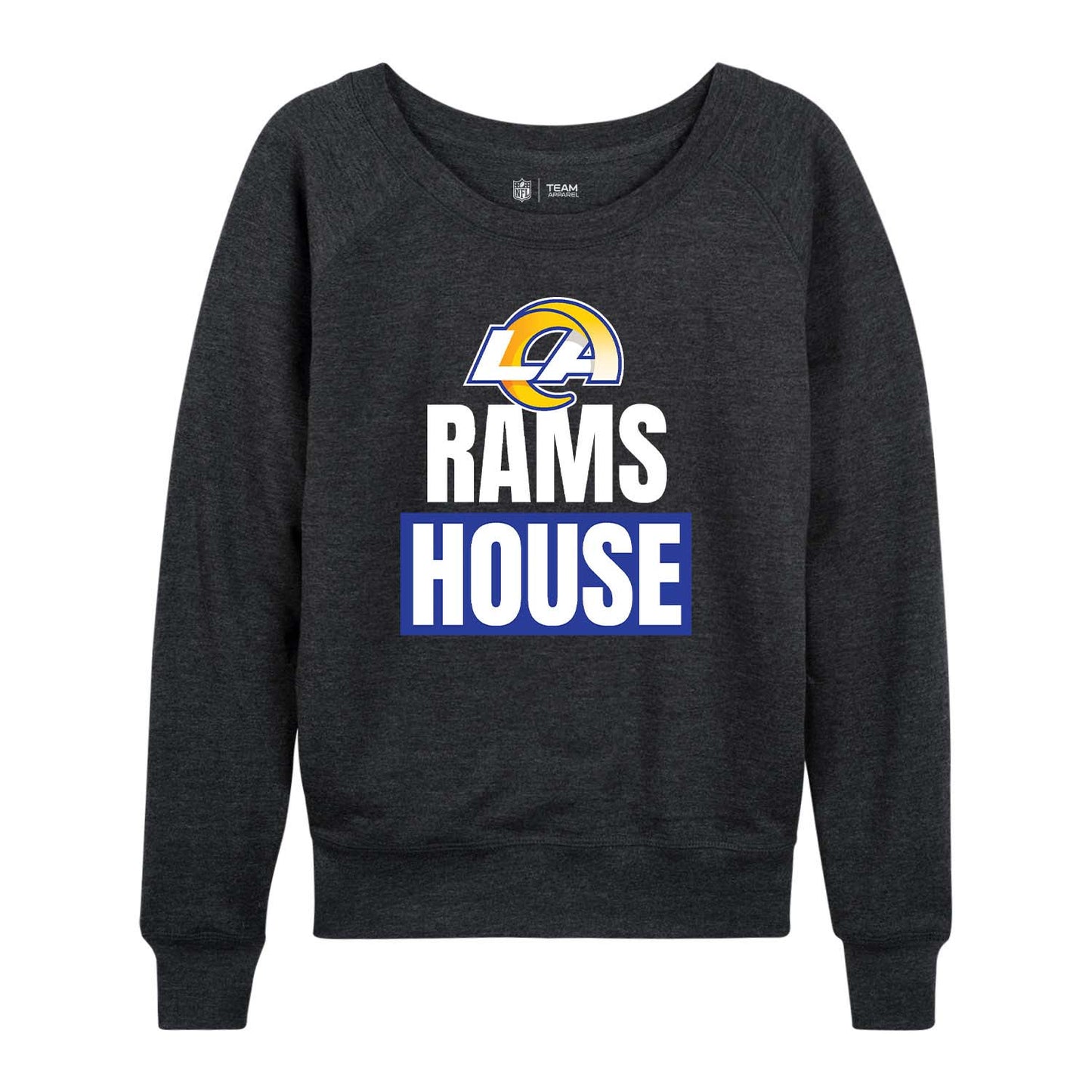 Los Angeles Rams NFL Womens Team Slogan Crew Neck - Charcoal