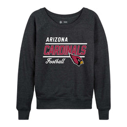 Arizona Cardinals NFL Womens Gameday French Terry Slouchy Top- Raglan Sleeves - Charcoal