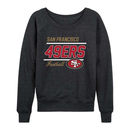 San Francisco 49ers NFL Womens Gameday French Terry Slouchy Top- Raglan Sleeves - Charcoal