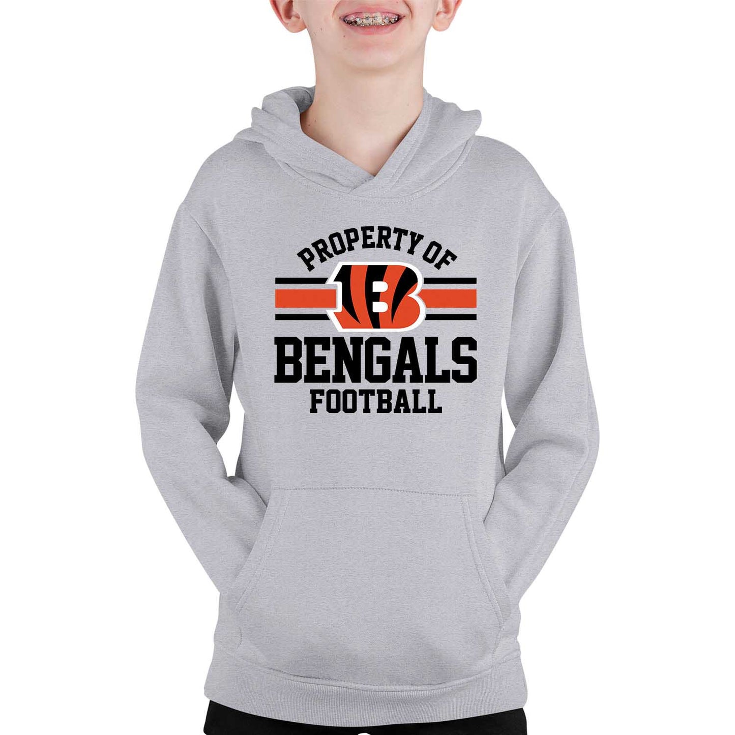 Cincinnati Bengals NFL Youth Property Of Hooded Sweatshirt - Sport Gray