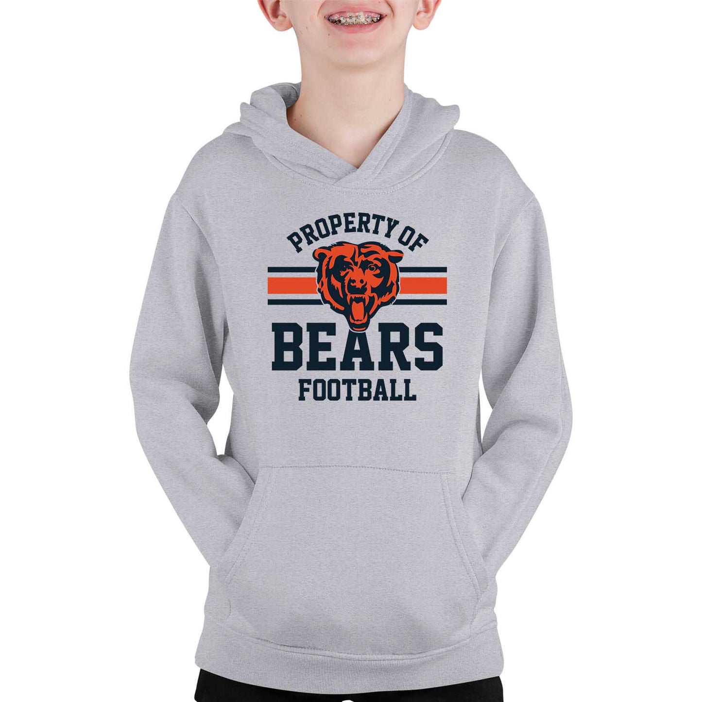 Chicago Bears NFL Youth Property Of Hooded Sweatshirt - Sport Gray