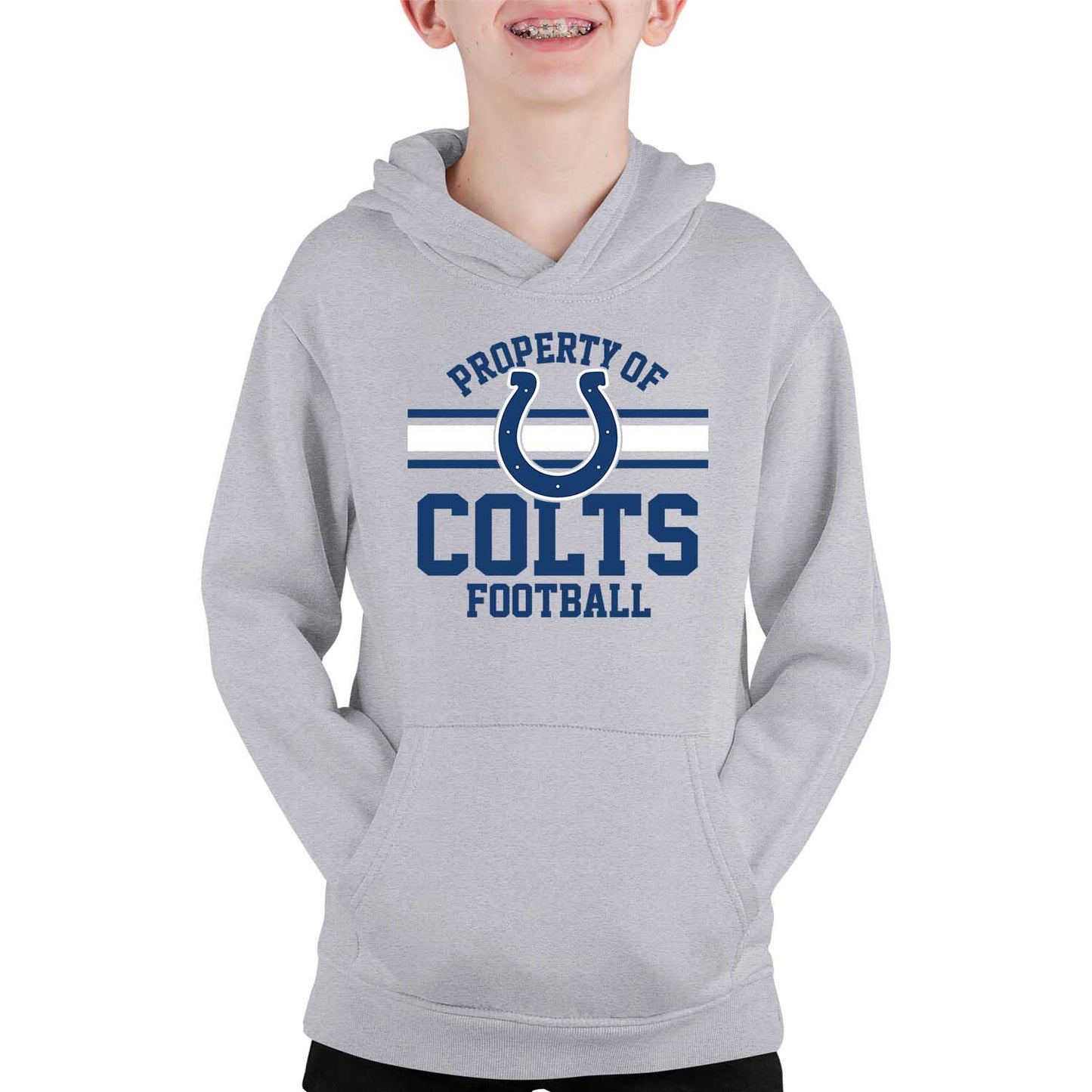 Indianapolis Colts NFL Youth Property Of Hooded Sweatshirt - Sport Gray