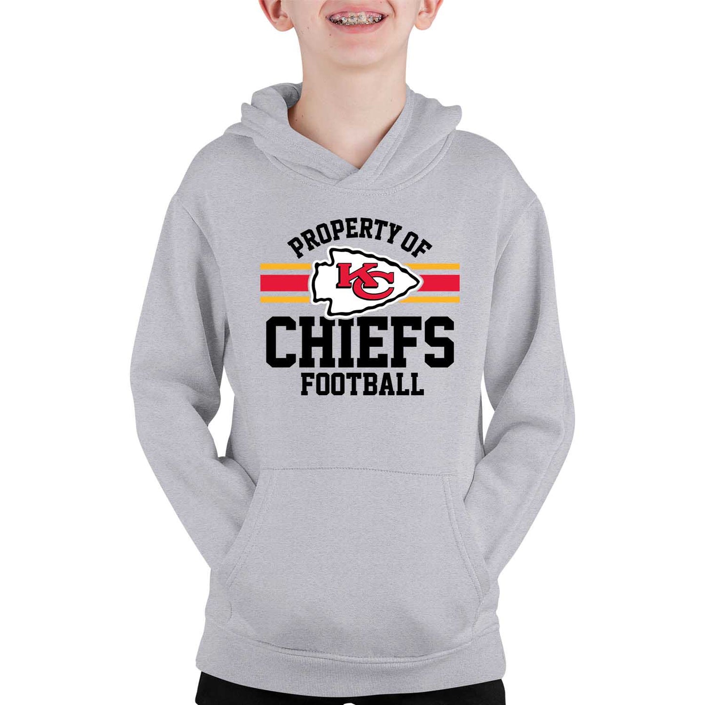 Kansas City Chiefs NFL Youth Property Of Hooded Sweatshirt - Sport Gray