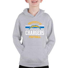 Los Angeles Chargers NFL Youth Property Of Hooded Sweatshirt - Sport Gray