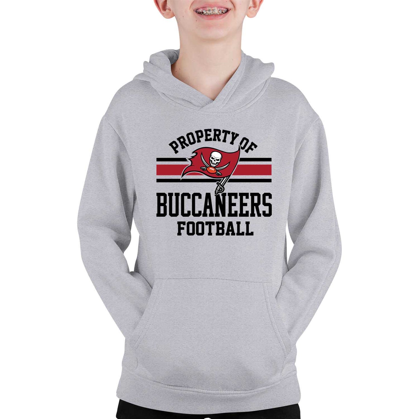 Tampa Bay Buccaneers NFL Youth Property Of Hooded Sweatshirt - Sport Gray