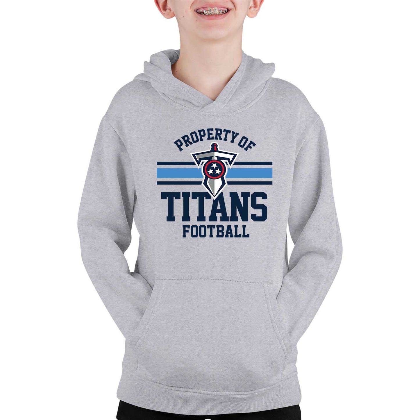 Tennessee Titans NFL Youth Property Of Hooded Sweatshirt - Sport Gray