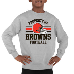 Cleveland Browns NFL Youth Property Of Crew Sweatshirt - Sport Gray