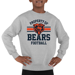 Chicago Bears NFL Youth Property Of Crew Sweatshirt - Sport Gray