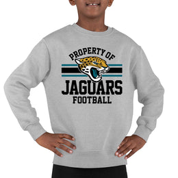 Jacksonville Jaguars NFL Youth Property Of Crew Sweatshirt - Sport Gray