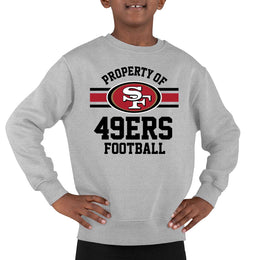 San Francisco 49ers NFL Youth Property Of Crew Sweatshirt - Sport Gray